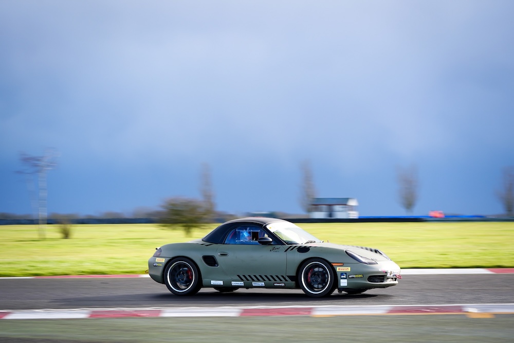 Image of Porsche Boxster Cup on track in Silverstone, UK