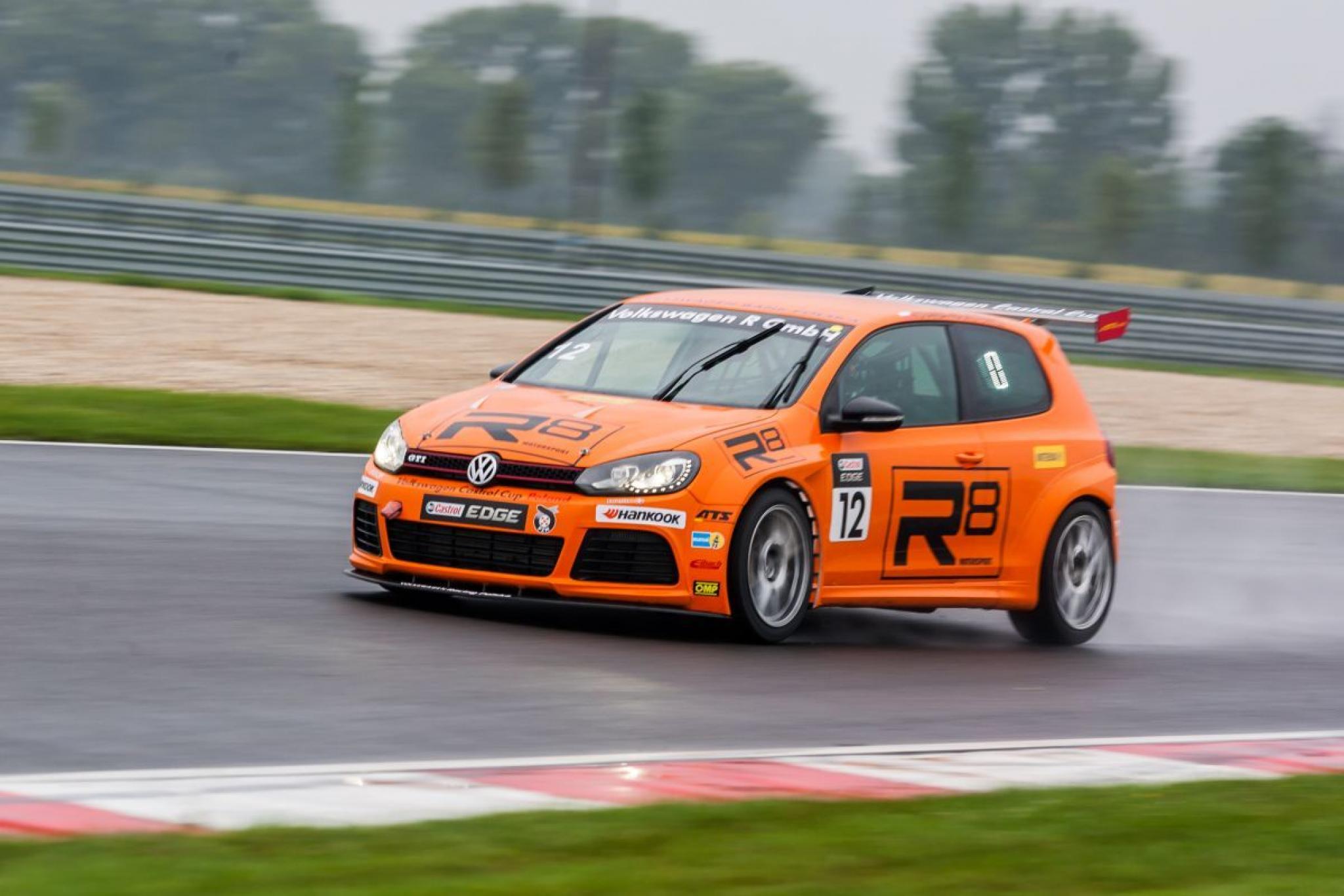 Image of VW Golf Cup car on track at Nurburgring, Germany